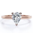 thumbnail image 1 of JeenMata Anillo Clásico Corte de Pera de 1 Quilate, Engaste en Garras, Estilo Solitario, Chapado en Oro Rosa de 18 K sobre Plata, 1 of 5