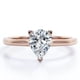 thumbnail image 1 of JeenMata Anillo Clásico Corte de Pera de 1 Quilate, Engaste en Garras, Estilo Solitario, Chapado en Oro Rosa de 18 K sobre Plata, 1 of 5