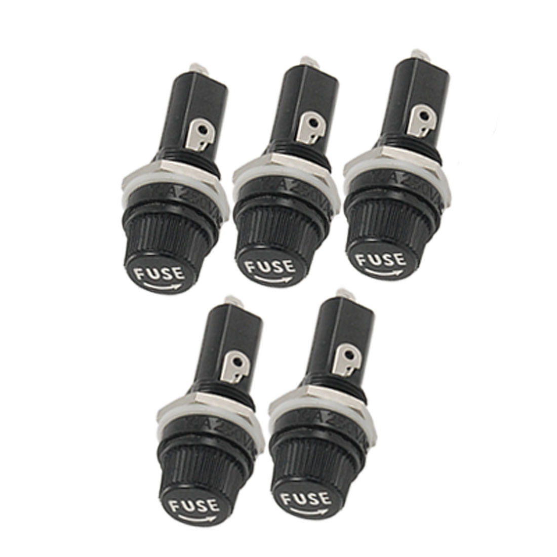 Dash Panel Mount Screw Cap Fuse Holder Case for Glass Tube Fuses 6x30mm 15A