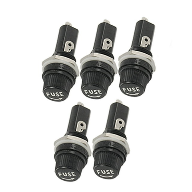 Unique Bargains 5 Pcs 6 x 30mm Panel Mounted Fuse Holder w Screw Cap
