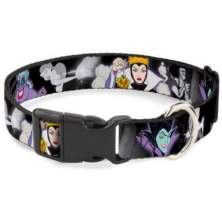 Plastic Clip Collar - Villains Hexing Princess' Scenes Color Black White - Pet Collar 1.0