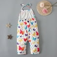 thumbnail image 5 of Gubotare Baby Girl Romper Girls Cute Romper Wide Leg Summer Sleeveless Outfits Size 5-6T (White,5-6 Years), 5 of 8