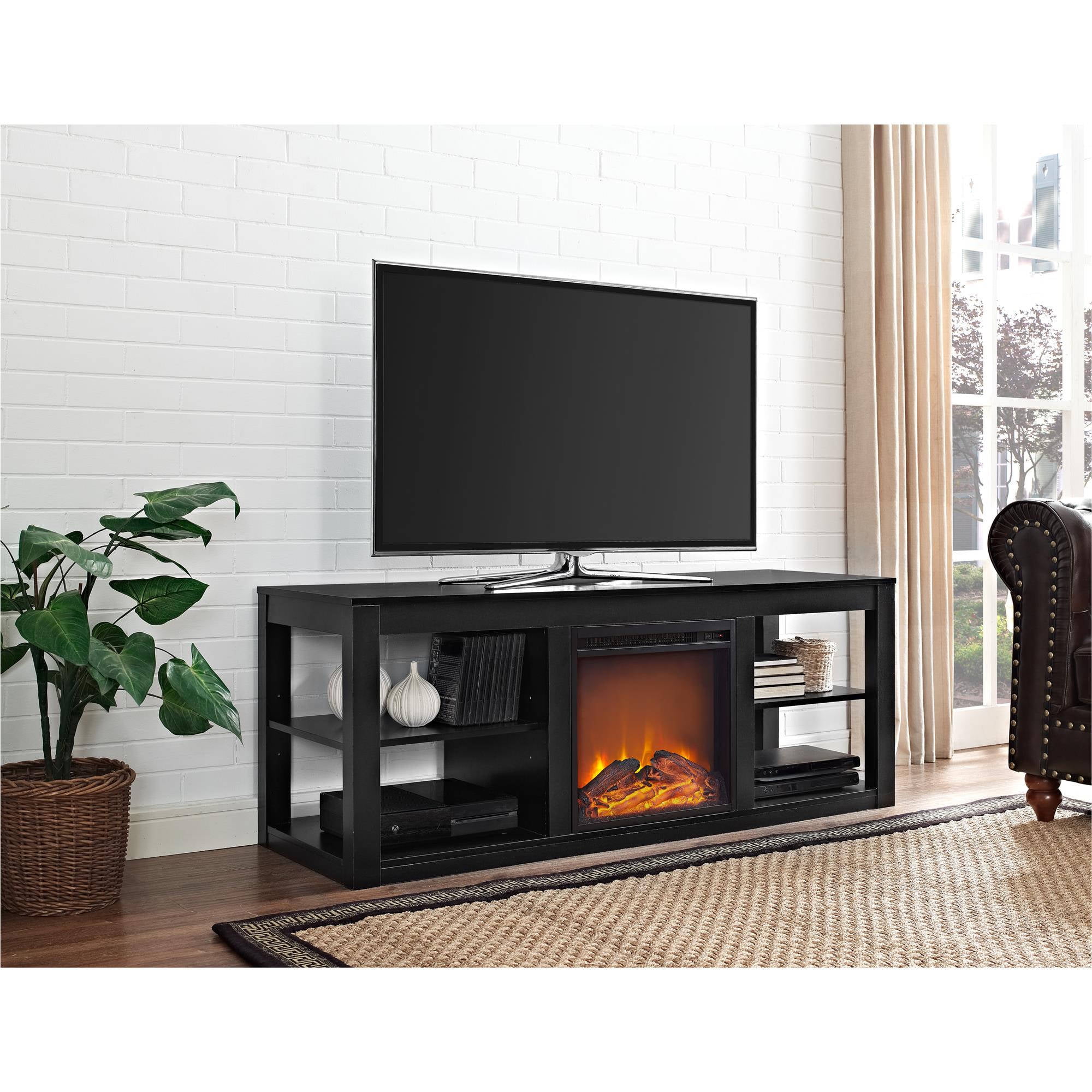 Ameriwood Home Parsons Electric Fireplace Tv Stand For Tvs Up To 65 Ameriwood Home Parsons Electric Fireplace Tv Stand For Tvs Up To 65