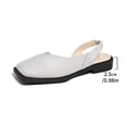 thumbnail image 7 of Rokment Metallic Glitter Closed Toe Mules Slingback Dressy Sandals for Women Stylish Casual Square-Toe Chunky Low Heels Slip on Walking Loafers Summer Fall Flat Dress Shoes Silver Size 9, 7 of 7