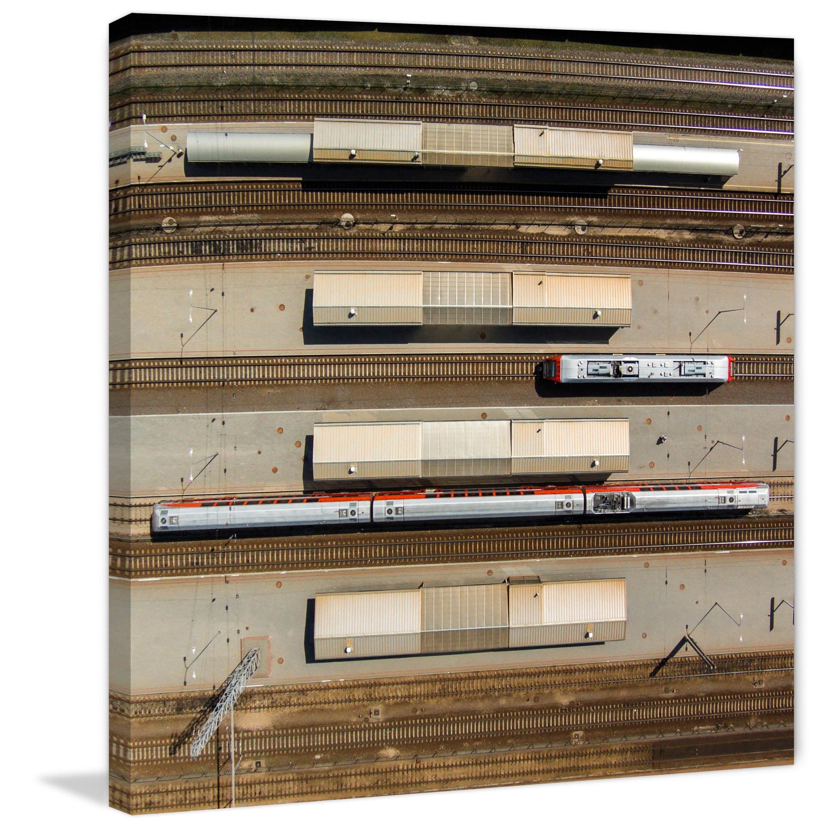 Marmont Hill "Trains" by Karolis Janulis Painting Print on Wrapped Canvas