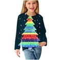 thumbnail image 5 of Odeerbi Kids Girls Fall Winter Basic Layering T-Shirt Christmas Basic Tees 3-14 Years Kids Christmas Print Pullover Long Sleeve Top Base Layer Shirt Kids Clothes Multicolor, 5 of 6