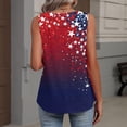 thumbnail image 5 of Sewkxo Independence Day Tanks Top for Women 4th Of July Patriotic American Flag Print Patriotic Vests Summer Fashion Casual Baggy Fit T Shirt,Wine XL, 5 of 5