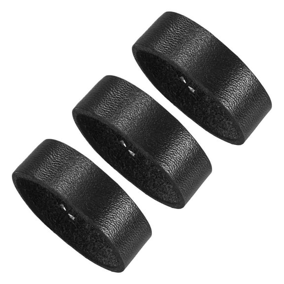 3-Pack Leather Loop Keeper Accessories, 1.38 Inch/ 3.5 cm Belt Loop Keepers Use for Holding Extra Length Straps in Place Pants, Elastic Belts Buckle [Black]