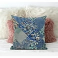 thumbnail image 4 of Arizona Floral Patches Suede Zippered Pillow with Insert in Gray Blue 20 x 20, 4 of 7