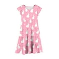 thumbnail image 5 of Xdegoge Easter Dresses for Girls Rabbit Print with Tiered Skirt and Cap Sleeves, Lightweight and Comfortable Teens Holiday Dress, 5 of 5