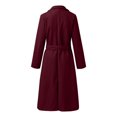 thumbnail image 4 of Women's Wool Coat Blouse Thin Coat Trench Long Jacket Ladies Slim Long Belt Elegant Overcoat Outwear Jacket Vest for Women, 4 of 5