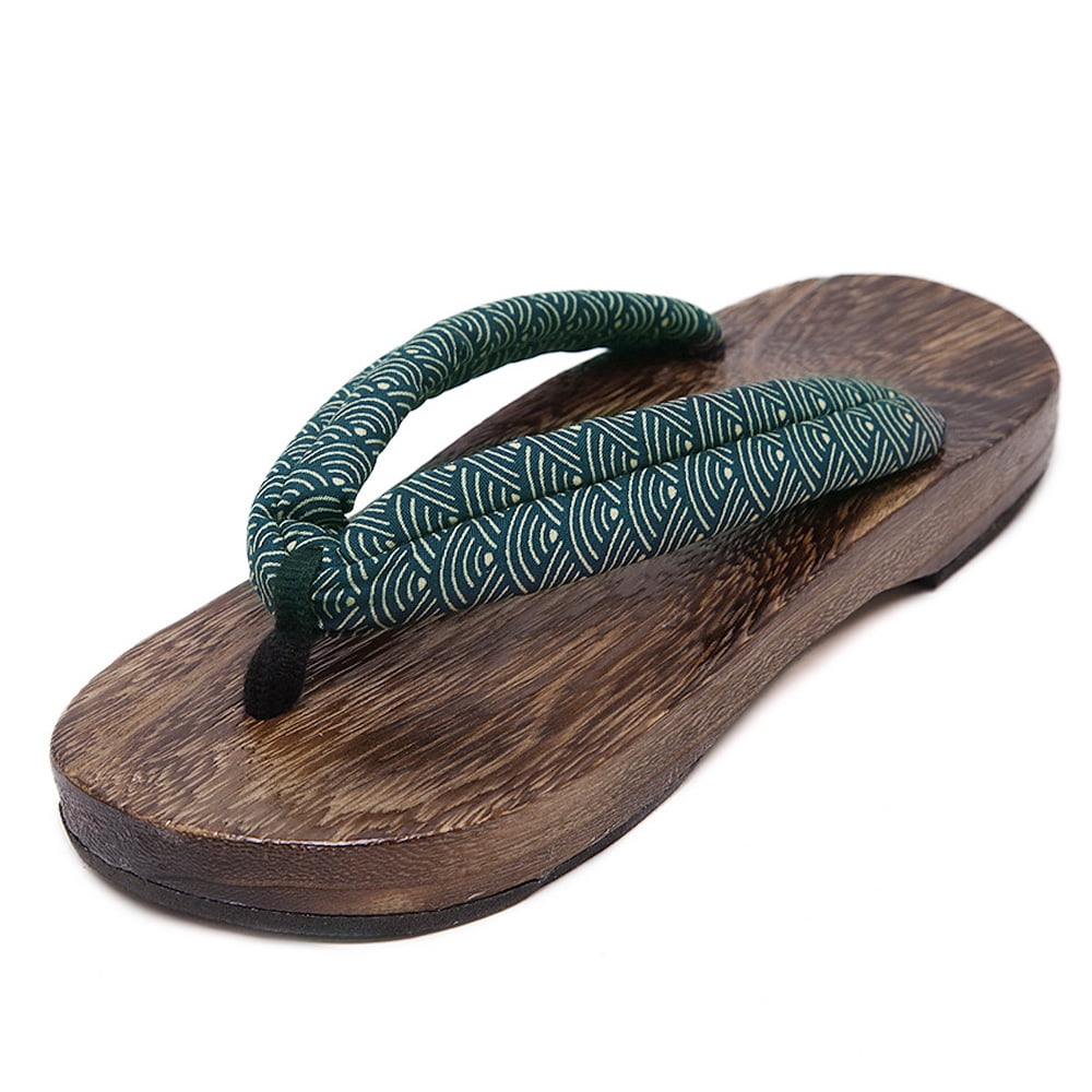 Japanese Mens Geta Clogs Kimono Flip Flops Sandals Wood Flat Heel Slippers