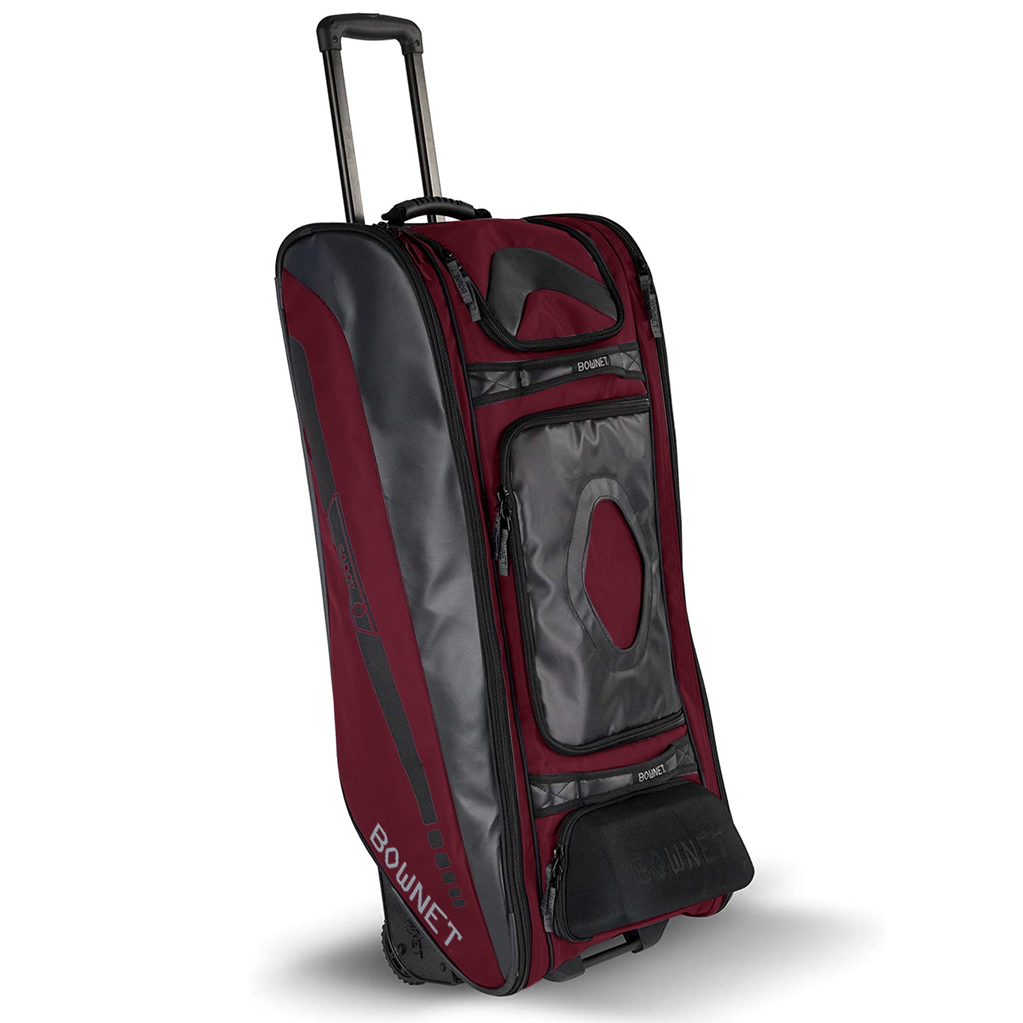 Bownet Baseball Softball Bag Backpack Holds 3 Bats Gear Laptop & More Maroon 