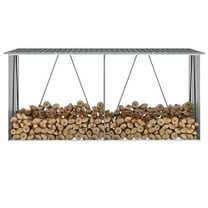 vidaXL Firewood Rack Roof Galvanized Steel 129.9 in