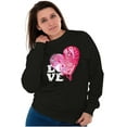 thumbnail image 3 of Valentine's Day Love Language Heart Women Crewneck Sweatshirt Brisco Brands S, 3 of 5