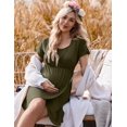 thumbnail image 5 of Ekouaer Nursing Nightgown 3 In 1 Maternity Nightgown Short Sleeve Nursing Gown Breasfeeding Sleepwear Delivery Dress, 5 of 6