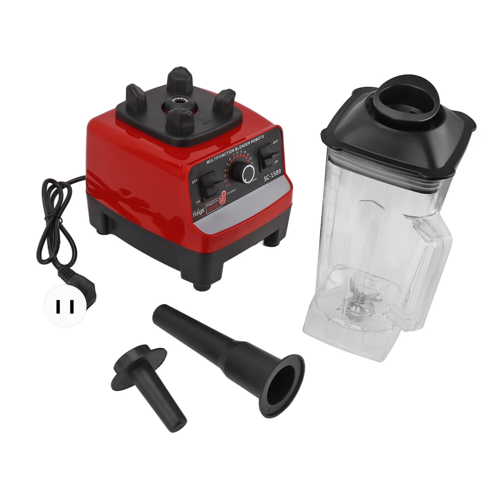 Food Processor, 1.8L 15 Speed Multifunction Blender, Delicate and Uniform for Meat (US Plug 110V) Portable 4500W Blender w⁄ 6 Stainless Steel Blades 15 Speed Food