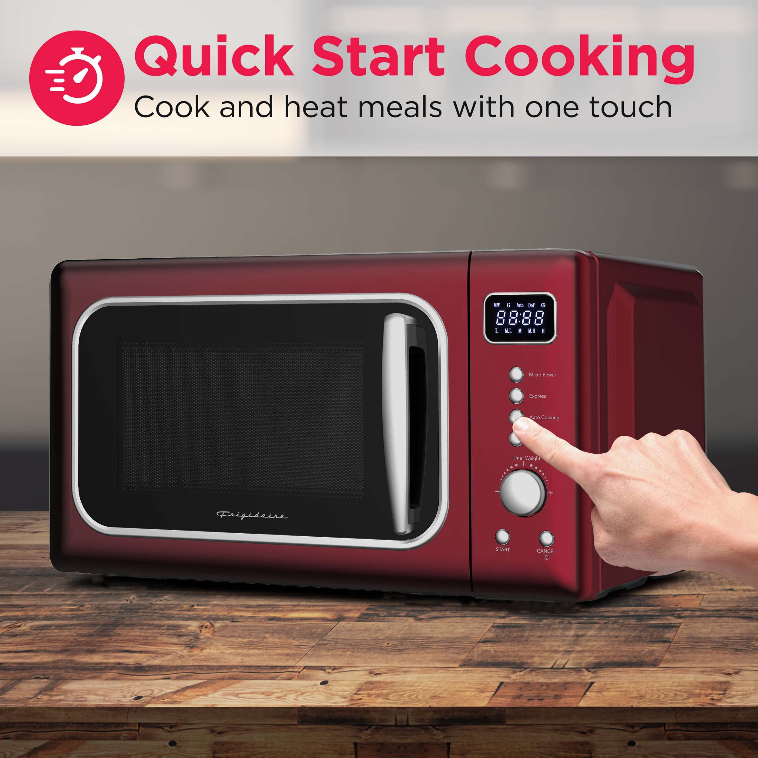 Frigidaire 0.7 Cu. ft. 700 Watt Retro Countertop Microwave Oven, Merlot