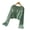 Green, variant on Round Neck Long Sleeve Blouse Casual Crochet Flower Embroidery Crop Top Semi Sheer Lace Shirt Beach Cover Up for Women