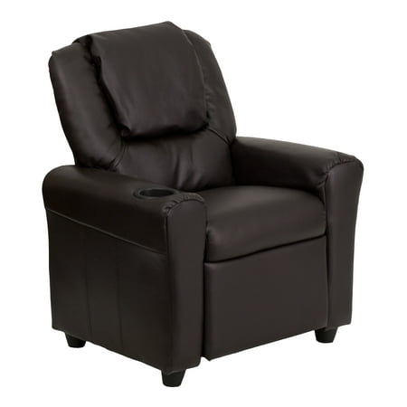 Flash Furniture Kids' Vinyl Recliner with Cupholder and Headrest, Multiple