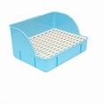 thumbnail image 1 of Tall Chassis Rabbit Litter Box, Narrow Plastic Bottom Net for Guinea Pigs/Chinchillas, Blue Small Size (29x22x15.5cm) - Anti-Splash, Feces-Urine Separation, Easy Clean, Smooth Edges, Multi-Pet, 1 of 6
