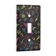 thumbnail image 2 of Yayeee Toggle Light Switch Wall Plate 1-Gang 4.5"x2.7" Home Decorative Outlet Cover, Black Neon Lightning, 2 of 7