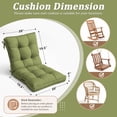 thumbnail image 2 of Snubbull Swing Cushions Set of 4, 39" × 20" × 4" Waterproof Rocking Chair Cushions with Ties for Outdoor Indoor Single Seat Cushions, Light Green, 2 of 7