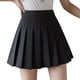 thumbnail image 1 of Falda plisada lisa de cintura alta para mujer, uniformes escolares de tenis para patinadora, minifalda acampanada, pantalones cortos con forro Ormromra, 1 of 1