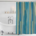 thumbnail image 3 of Blue Yellow Shower Curtain, Waterproof Shower Curtains for Bathroom, Vintage Farmhouse Abstract Wooden Grain Washable Fabric Bathtub Curtain Set Bath Decor with 12 Hooks Stall 36"x72", 3 of 8
