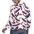 thumbnail image 3 of Hoodies for Men - Eggplant chili Print Long Sleeve Comfrt Men'S Fashion Hoodies & Sweatshirts, Sweatshirts for Men Hoodies Pullover Clothing Clothes with Pouch, 3 of 7
