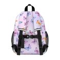 thumbnail image 3 of Butterfly and Purple Orange Pattern Backpack for School, Cute School Bag with Adjustable Shoulder Straps and Padded Back, 15"x11.42"x5.5", 3 of 5