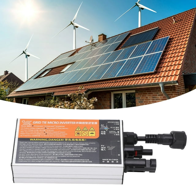 Micro Grid Tie Inverter 120V AC, Aluminum Alloy, IP55, for Home Solar Energy Systems, Cooling, 55VDC Wide Input Voltage Suitable for Small Solar Panel