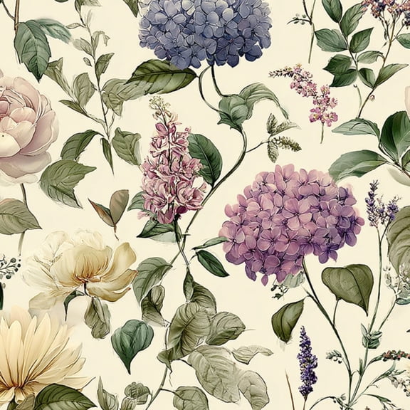 Peel and Stick Wallpaper Floral Botanical Hydrangeas Peonies Self Adhesive Removable Renter Friendly Contact Paper for Bedroom 17.7in x 118in