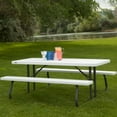 thumbnail image 3 of Lifetime 6 Foot Folding Polyethylene Picnic Table, White (80215), 3 of 12