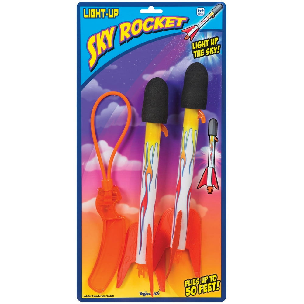 Toysmith Light Up Foam Rockets with Sling