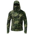 thumbnail image 6 of Men's Casual Camouflage Print Hooded Long Sleeve Sun Protection Jacket Lightweight Pullover Outdoor Top with Zipper Pocket, 6 of 7
