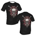thumbnail image 6 of Generic Funny Skeletons Band At Rock Concert Graphic Men's Short Sleeve Full Print T-Shirt Black, 6 of 8