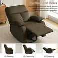 thumbnail image 4 of 360° Swivel Rocking Recliner for Adults, Micro Velboa Rocker Recliner Chair for Living Room, Manual Single Sofa Recliner for Apartment - Dark Brown, 4 of 7
