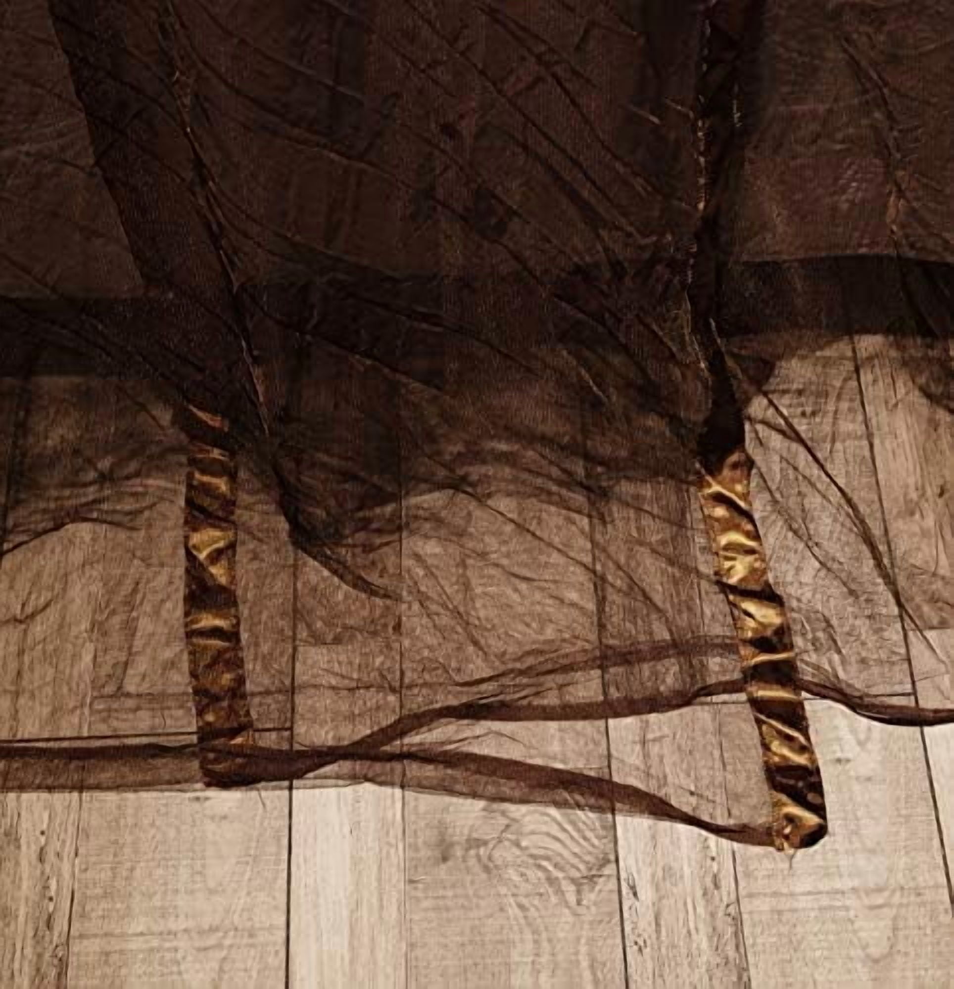 4 Corners Post Canopy Bed Curtains Canopy for Bed King Size - Royal Luxurious Mosquito Net Bedroom Decor (King, Coffee)