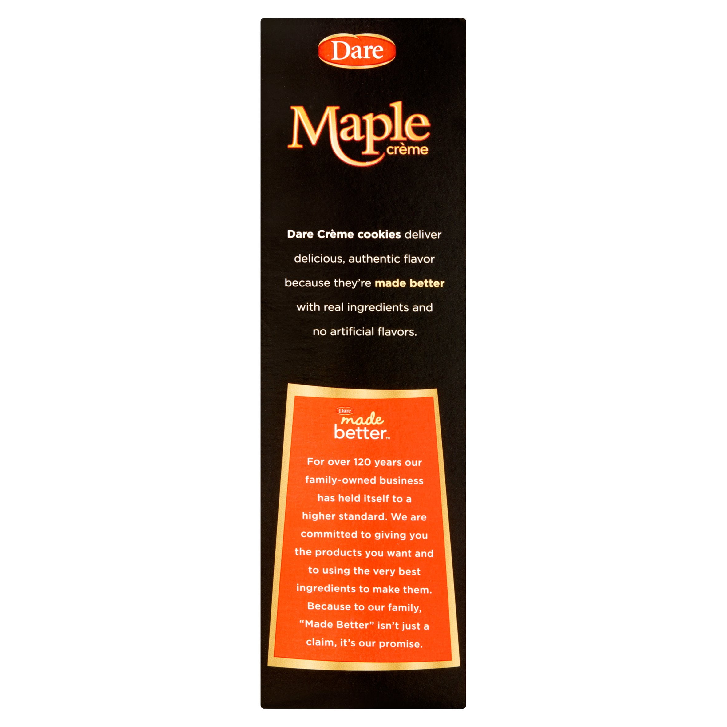 Dare Premium Maple Crème Flavored Cookies, 10.6 oz, 12 pack