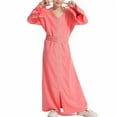 thumbnail image 6 of Muslim Girls Abaya Maxi Dresses Long Sleeve Loose Ramadan Dress Cotton Prayer Islamic Modest Kaftan Arabian Robe, Red, 4 Years, 6 of 7