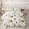 thumbnail image 2 of Erosebridal Pink Flowers Blossom Twin Quilt Set,Cartoon Capybara Rodent Animal Twin Coverlet Set For Kids Girls,2 Pieces, 2 of 7