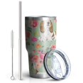 thumbnail image 2 of 30oz Basset Hound and Pioneer Flower Tumblers Stainless Steel Tumbler with Lid and Straw,Vacuum Insulated Double Wall Travel Tumbler Cups Mug with Cleaning Brush for Coffee,Tea, 2 of 7