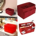 thumbnail image 4 of Storage Bins - Loetky Home Purse Organizer Insert Bag Textile Storage Insert Bag Zipper Multi Pocket Handbag Purse Organizer Holder Makeup Travel Organizer for Tote Purse Bag 14 Pockets, 1*Red, 4 of 6