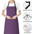 thumbnail image 6 of Picia Retro Florals Purple Waterproof Apron for Unisex Adult - Adjustable Bib Apron with Pockets, Ideal for Cooking, Gardening, Painting, and Household Chores, 6 of 9