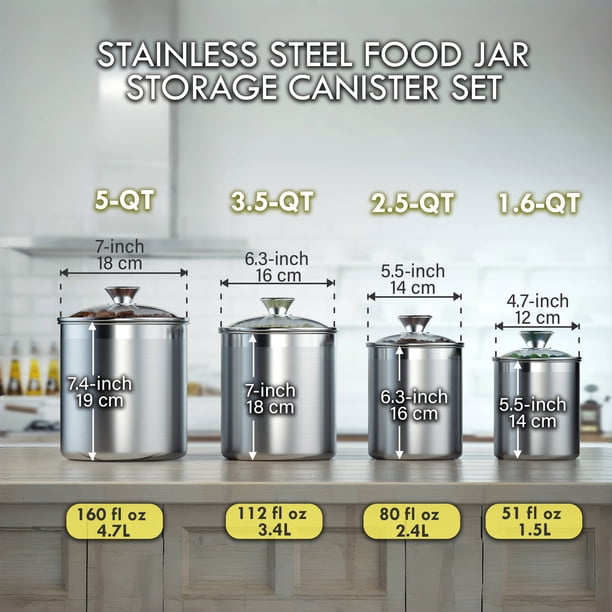 Cooks Standard Food Jar Set | Glass - Walmart Business Supplies