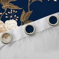 thumbnail image 4 of Manfei Beige Brown Black Rustic Floral Curtains (2-Pack 42x84) Microfiber Decor, 4 of 6