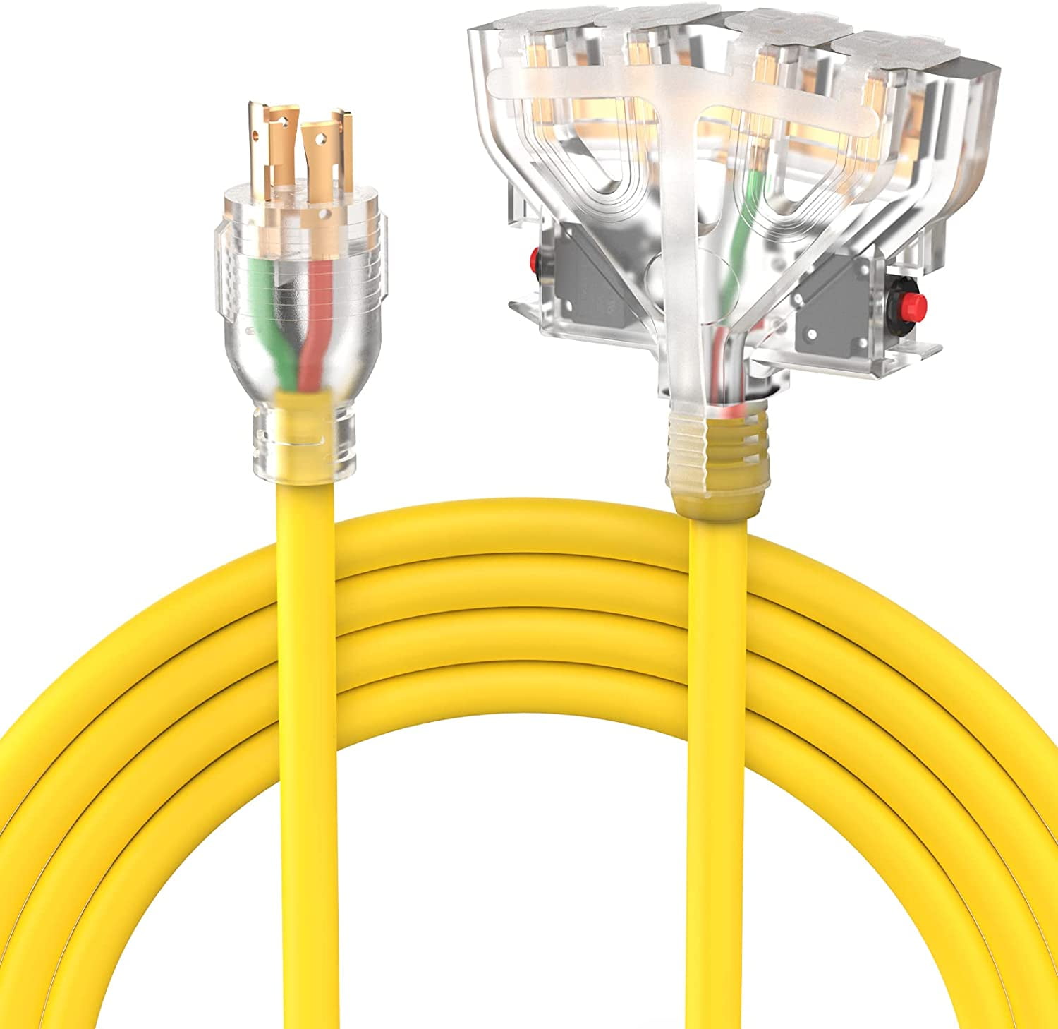 TOOLIOM Generator Extension Power Cord 25 Feet NEMA L1430P to Four 5