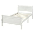 White Wood Bed Frames for Twin Size, Modern Platform Bed Frame with