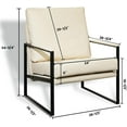 thumbnail image 2 of StoneCreek Accent Chair, Modern Armchair with Metal Frame, Leather Single Sofa Chair with Thick Padded Backrest, Upholstered Lounge Chair for Living Room, Bedroom, Pale Cream White, 2 of 7